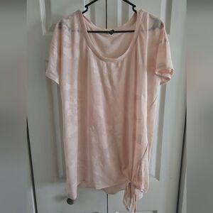 Women's Active Pink Tie-Front Top